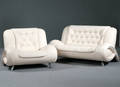 Sofasæt. Topers. sofa samt hvilestol, cremehvid læder 2