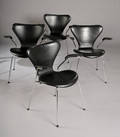 Arne Jacobsen 1902-1971. Fire armstole, model 3207 4