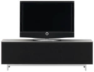 BoConcept. TV-bord af sortlakeret træ og børstet stål. 