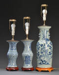 Tre kinesiske bordlamper, 1900-tallet  3 