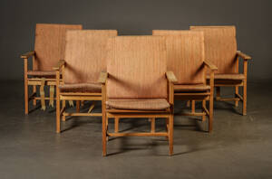 Børge Mogensen. Fem lænestole model 2257 5