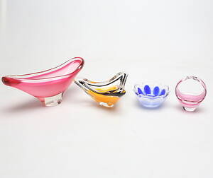 SKÅLAR, 4 st, glas, Coquille, Flygsfors.