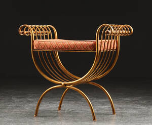 Taburet af forgyldt metal, empire stil, 1900-tallet