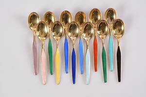 KAFFESKEDAR, 12 st, sterlingsilver, Norge.