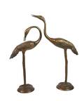 2 Kranichfiguren aus Bronze