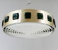 TAKLAMPA, metall och glas, 1900-talets mitt.