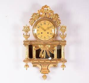 VÄGGPENDYL, förgylld, gustaviansk stil. 1900-talets mitt.