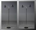 2 standerlamper  gulvlamper, model Double Mind, sort  messing 2