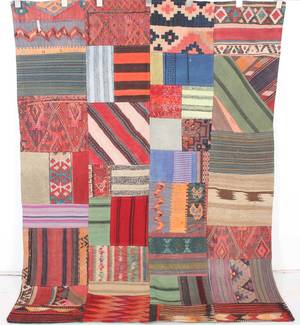 Persisk Patchwork kelim, 209x160 cm.
