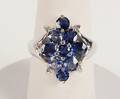 RING, sterlingsilver, med safirer, ca 3,5ct.