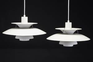 Poul Henningsen. Par PH5 pendler, hvid 2