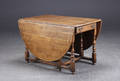 Gateleg table med skuffe. Egetræ. 1900 - tallets sidste halvdel.