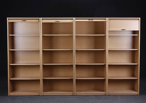 Fire reoler m. jalousilukke, bøg. 4