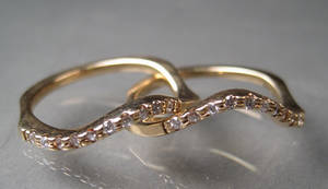 To allianceringe - Ca. 0.20 ct. 2