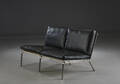 Rune Krøjgaard  Knut Bendik Humlevik for NORR11. To-personers sofa model Man, rustfrit stål og sort læder