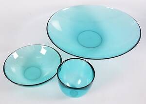 SKÅLAR, 3 st, glas, Fuga, Sven Palmqvist, Orrefors.