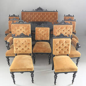 SALONGSMÖBEL, 11 delar, 1800-talets slut.