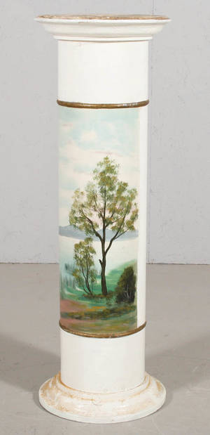 Piedestal  kolonn bemålad plåt och trä 181900-tal
