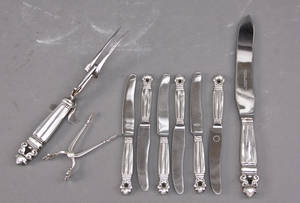 Johan Rohde for Georg Jensen. Kongemønster, bestik af sterlingsølv. 9