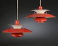 Poul Henningsen. PH5 pendel, Et par røde. 2