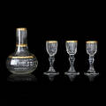 KARAFF samt 3 glas, 181900-tal.