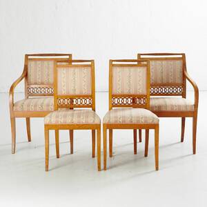 Karmstolar och stolar i björk 1800-tal