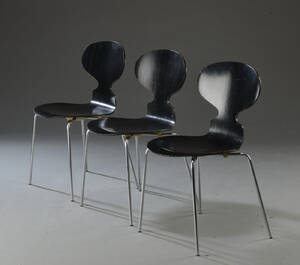  Arne Jacobsen. Tre Myren stole, model 3100  3