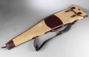 Baron våbentaske i læder og canvas