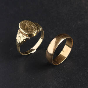 Par ringe, 14 kt guld 2