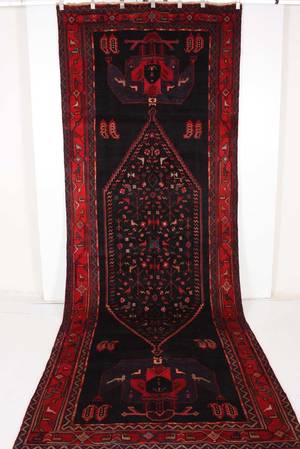 Orientmatta, handknuten, delvis figural, Kolyai, 415x150 cm