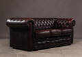 Chesterfield, tre pers. sofa af brunt læder