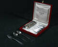 Kaffeskedar samt gaffel, 14  1 del, silver, vikt ca 238 gr 15