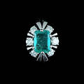 RING med ametist 0,84 carat samt diamanter 0,29 carat, vitguld, 18 K, vikt 4,70 gram.