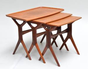 Johannes Andersen f. 1922. Sæt indskudsborde i teak 3