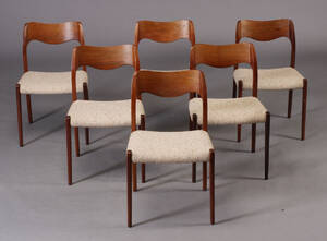N. O. Møller. Spisestole, palisander, model 71 6