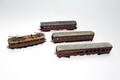 TÅGVAGNAR, 4 st, Fleischmann samt Märklin, 1900-talets andra hälft.