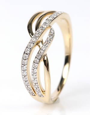 Brillantring, 14 kt guld, 0.21 ct