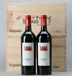 12 flasker Sapaio, 2006. Podere Sapaio, DOC Superiore Bolgheri. Toscana,