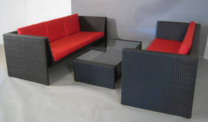 Havemøbelsæt af sort polyrattan - model Katja 2