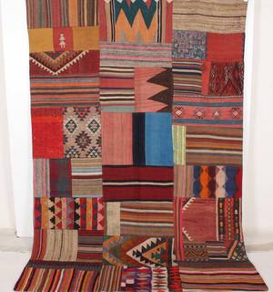 Persisk Patchwork tæppe 263 x 183 cm.