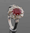 18Kt Diamond and Ruby ring approx.0.53 ct