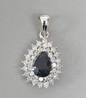 Safir- og brillant vedhæng