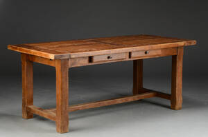 Langbord af massivt egetræ, m. to tillægsplader 3