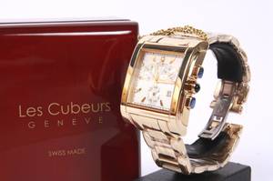 Les Cubeurs Geneve. Swiss Made chronograph herreur. Incl garantibevis