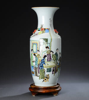Stor kinesisk vase af porcelæn, 1900-tallet