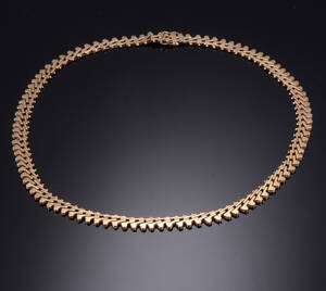 Halscollier af 14 kt guld, vægt ca. 31 gram