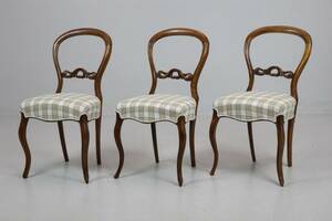 STOLAR, 3 st, valnöt, nyrokoko