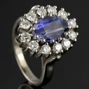 Drachmann safir og brillant rosetring.