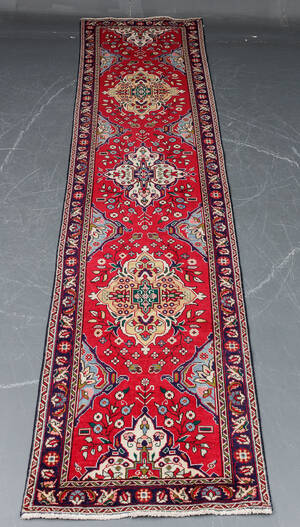 Persisk Tabriz løber 385 x 93 cm