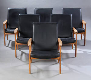 Dansk møbelproducent 1960-erne. Sæt på seks lænestole. 6